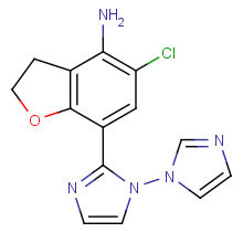 (4-amino-5-chloro-2,3-dihydro-7-benzofuranyl)-1H-imidazol-1-yl-1H-Imidazole
